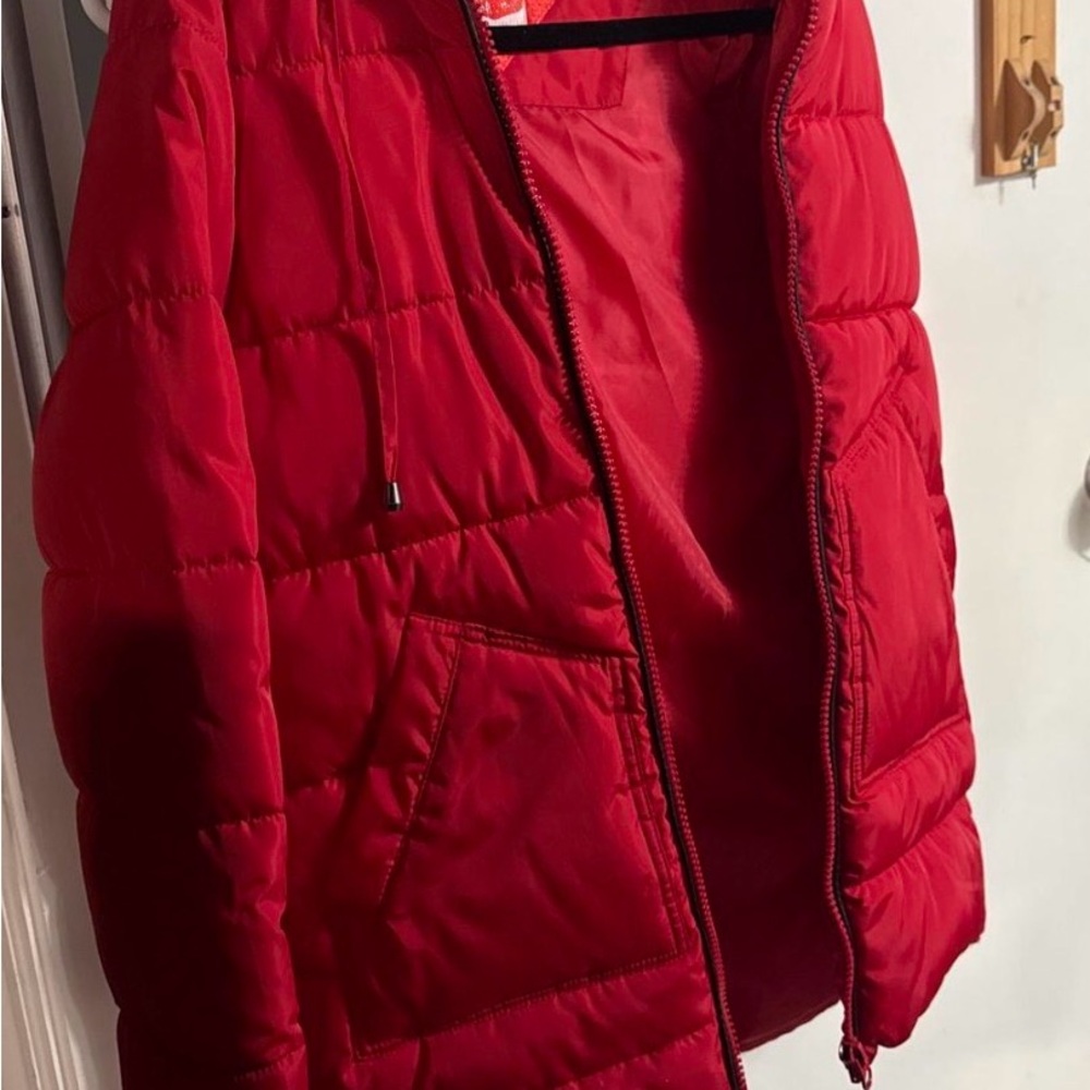Hot Kiss Red Puffer Jacket